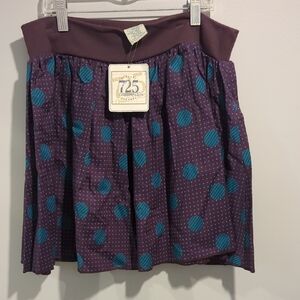 Chic Purple Skirt with Blue Dots